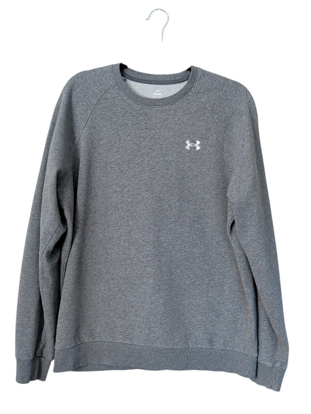 Under Armour UA Rival Fleece Crewneck Sweatshirt LARGE Pitch Gray Heather